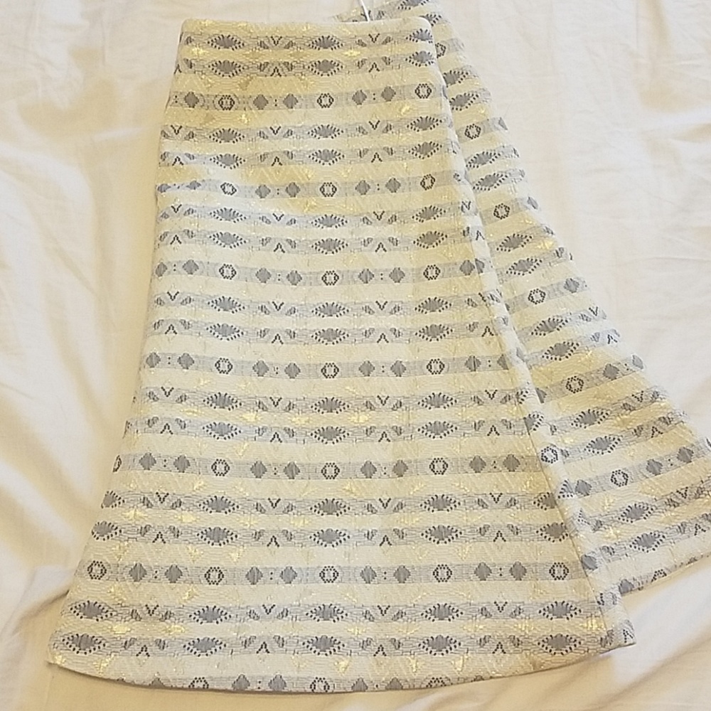 J. Crew Gold and Blue Skirt